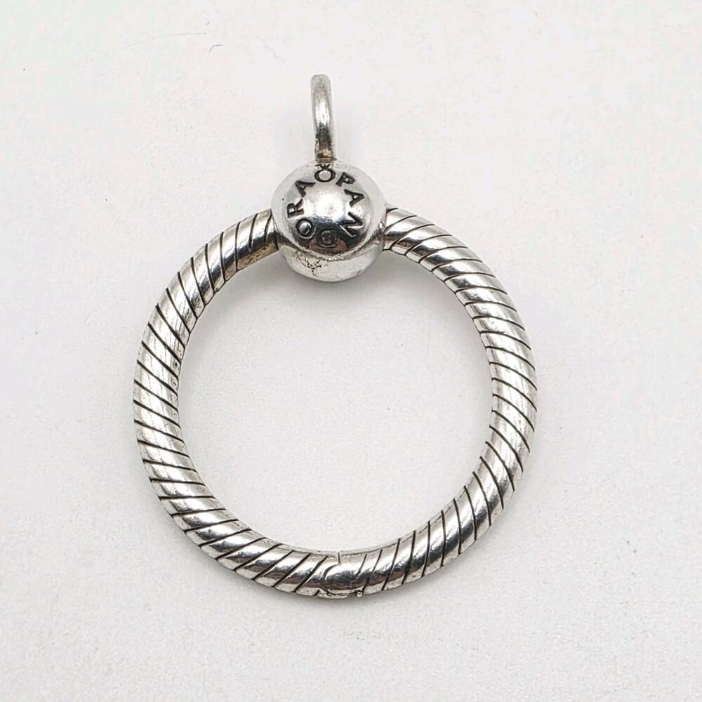 Pandora S925 ALE Sterling Silver Moments ‘O’ Pendant Holder